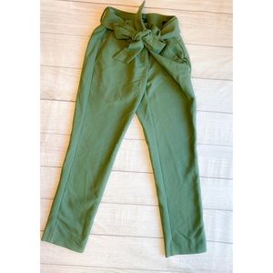 Green, Loft XSP (Petite), Tie-Waisted Pants